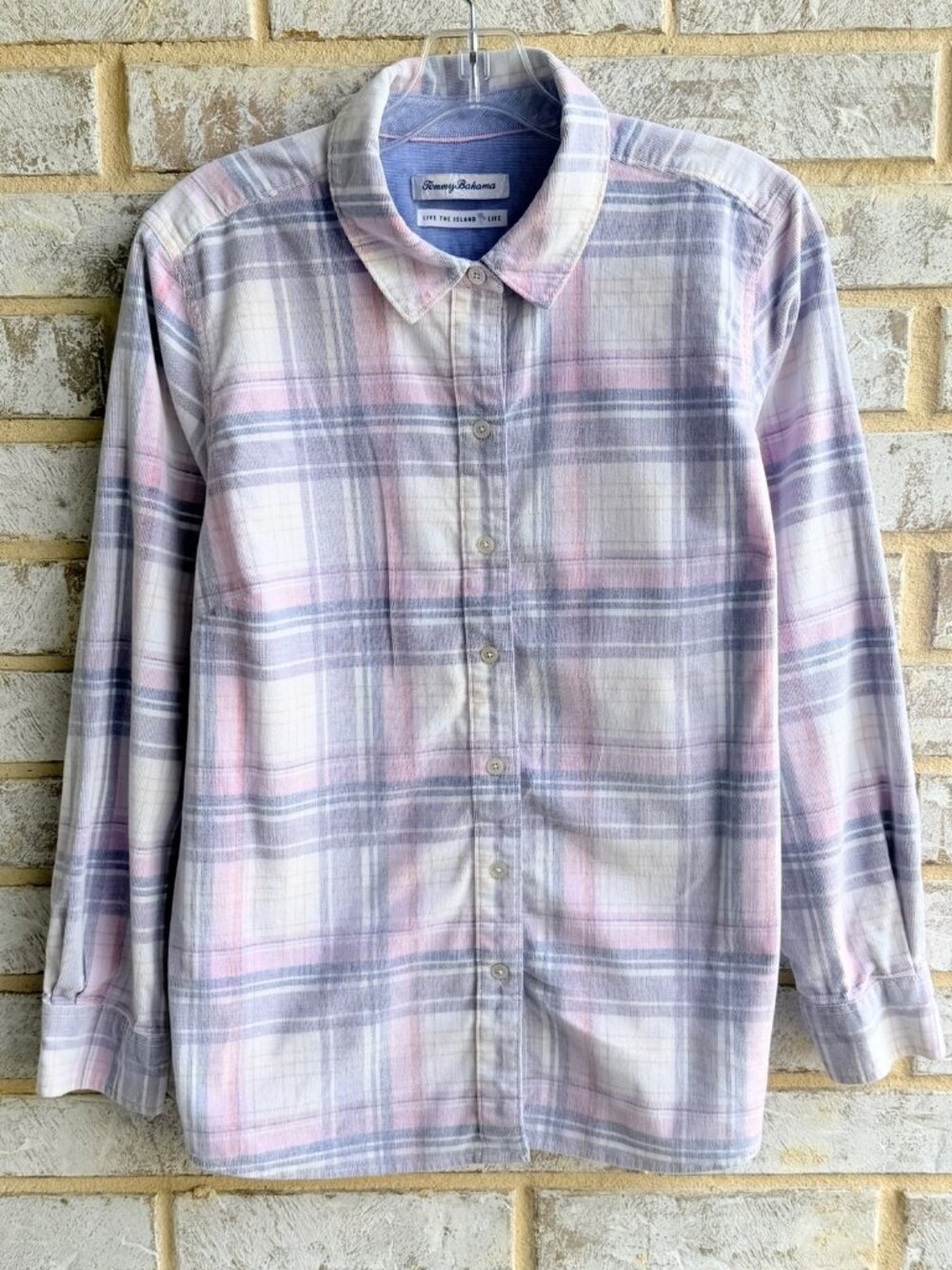 Tommy Bahama Multicolor Plaid Long Sleeve Button Up Corduroy Shirt Size L